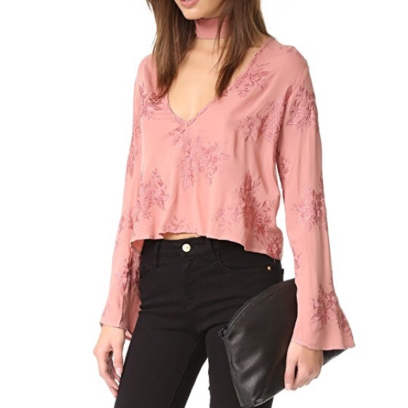 Flynn Skye Tops - Flynn skye floral choker long sleeve crop top